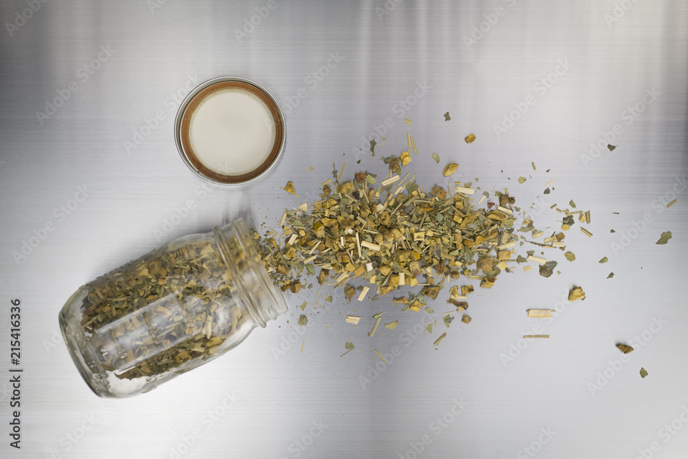 Organic Tea from a Glass Jar