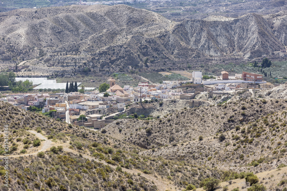 a view over Alhabia town, Almeria, Andalusia, Spain