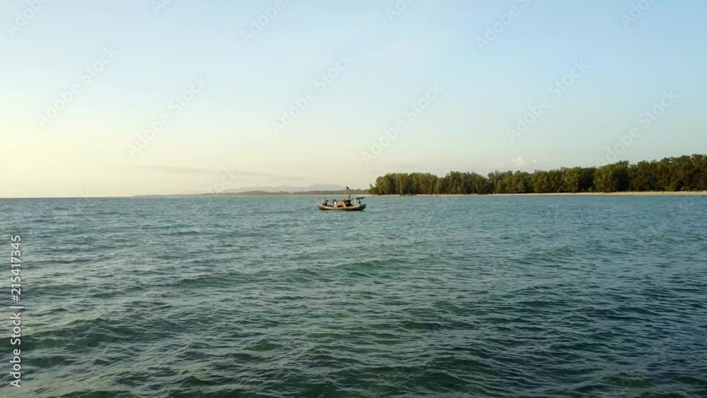 Aerial approaching on thai boat in Phuket, Thailand. Aerial approaching on thai boat in Phuket, Thailand.