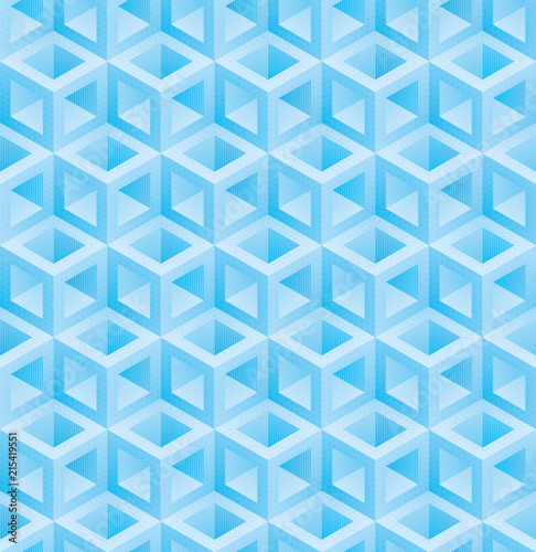 Light blue cubes isometric seamless pattern.