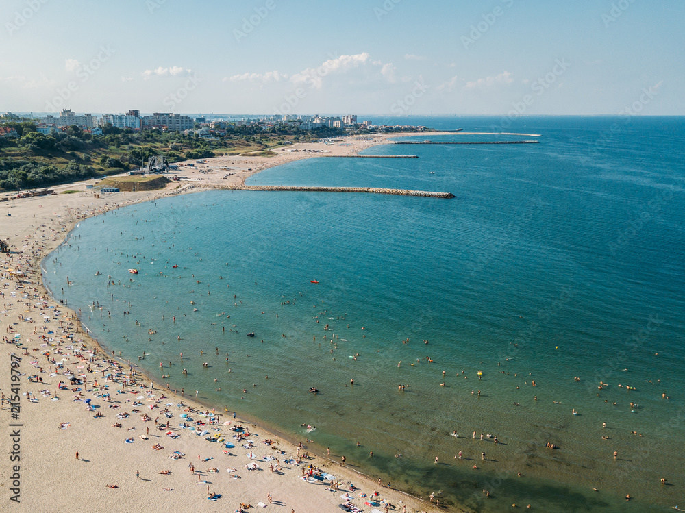 Aerial View Of Constanta Beach In Romania