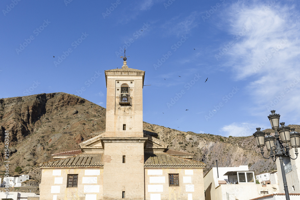 San Juan Bautista parish church at Alboloduy town, Almeria, Andalusia, Spain