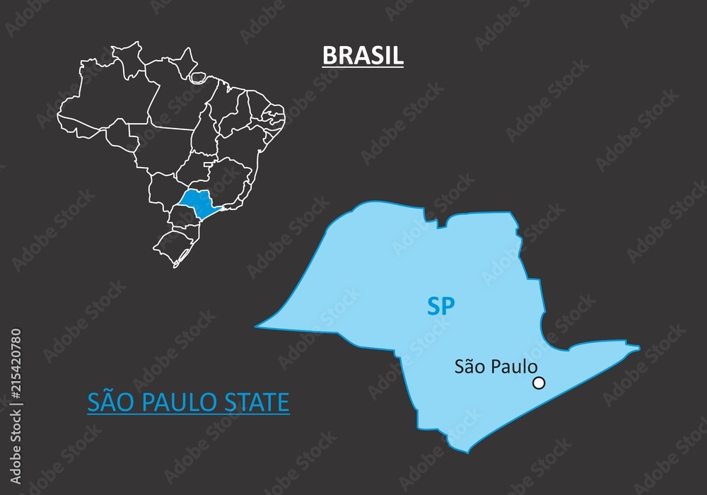 State of Sao Paulo map