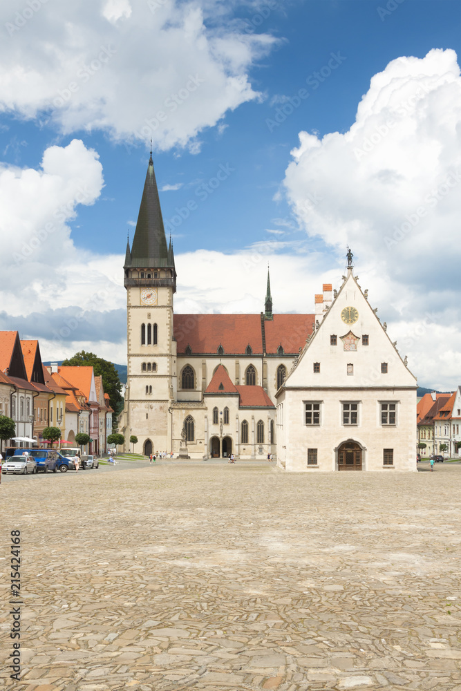 Slovakia, Bardejov, Market Square, St Egidius Basilica, Summer Slovakia, Bardejov, Market Square, St Egidius Basilica, Summer