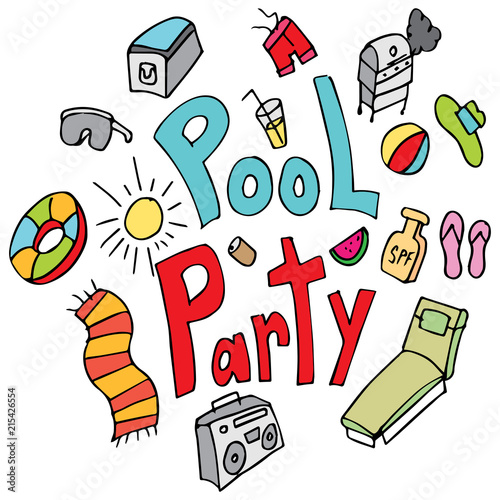 Pool Party  Handmade Drawing Set