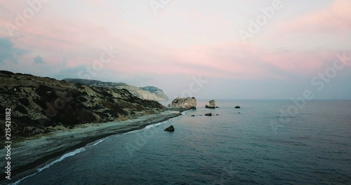 Seascape, sunset. Cyprus, Aphrodite's Cove
