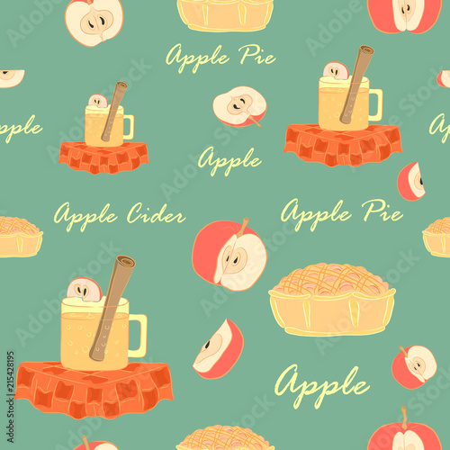 Seamless with Apple Cider, Apples and Apple Pie