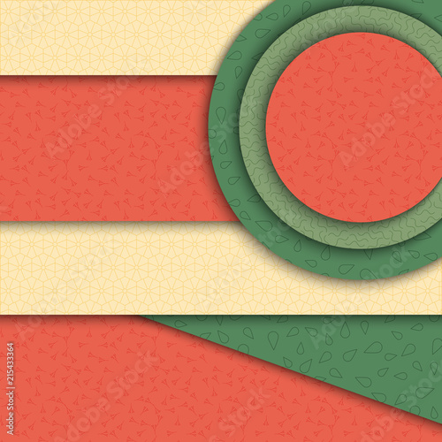Frames for photo collage in Memphis style. Geometric vector background for spring images