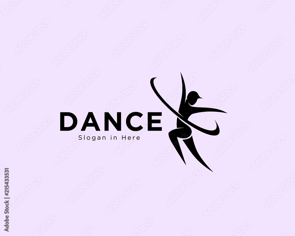 Female dance art logo, ballet dance class logo Stock Vector | Adobe Stock