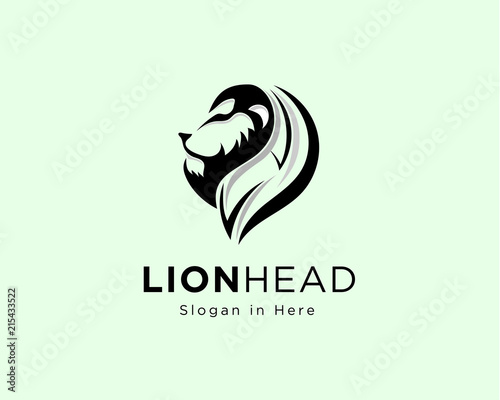 Fototapeta Naklejka Na Ścianę i Meble -  Lion art side face logo