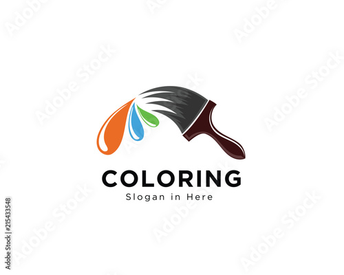 Brush coloring paint logo