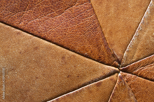 Brown leather texture as a background.