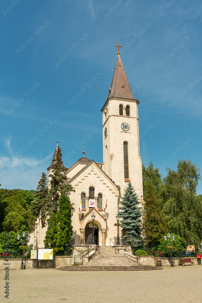 Heart of Jesus Catholic church in Tokaj town center,  Tokaj wine region, Hungary
