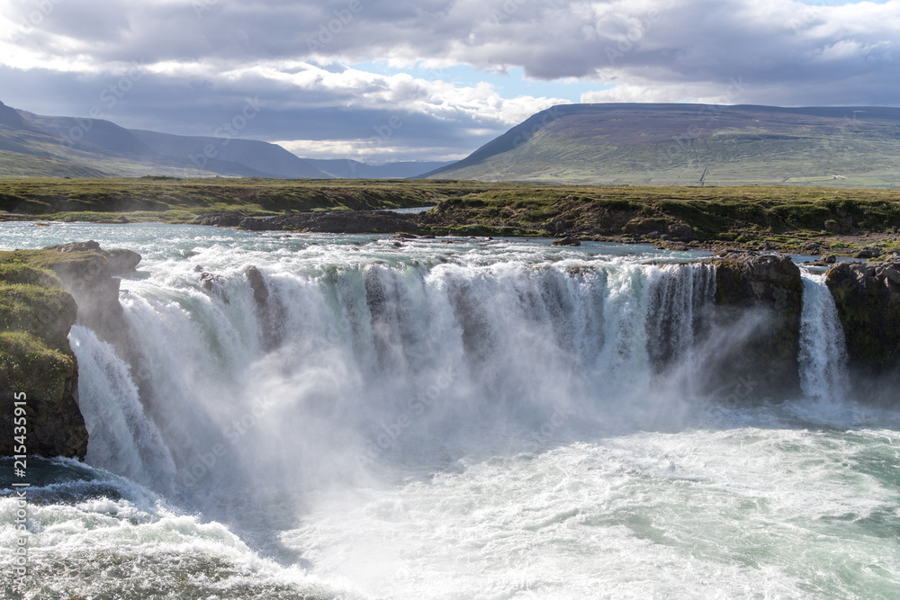 HDR shot of Godafoss waterfall in Iceland from the west side. HDR shot of Godafoss waterfall in Iceland from the west side.