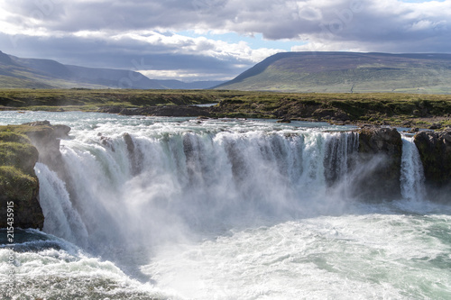HDR shot of Godafoss waterfall in Iceland from the west side.