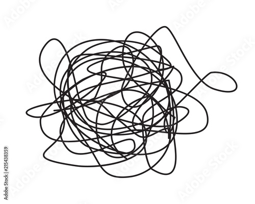 Tangled grungy round scribble