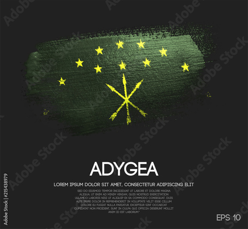 Adygea Flag Made of Glitter Sparkle Brush Paint Vector