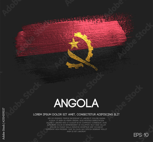 Angola Flag Made of Glitter Sparkle Brush Paint Vector photo