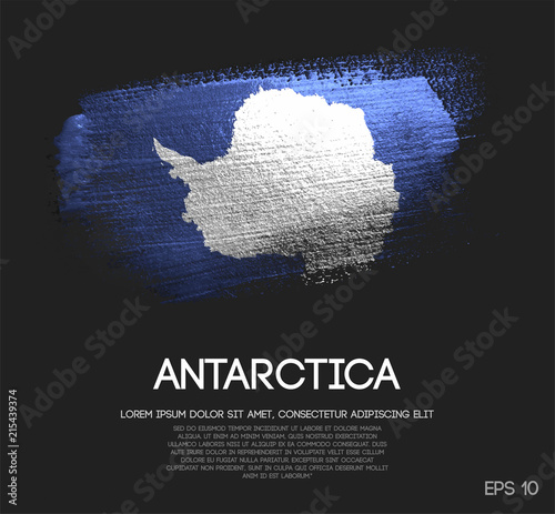 Antarctica Flag Made of Glitter Sparkle Brush Paint Vector
