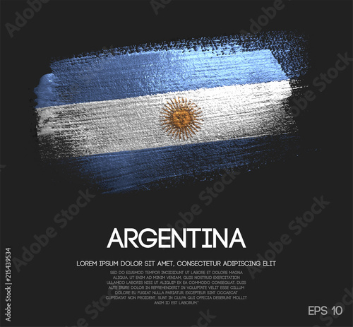Argentina Flag Made of Glitter Sparkle Brush Paint Vector photo