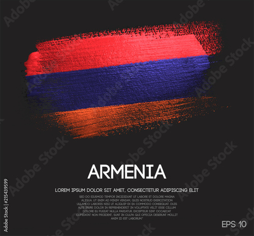 Armenia Flag Made of Glitter Sparkle Brush Paint Vector