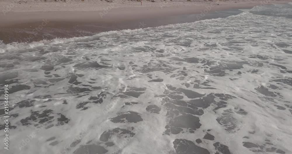Cinematic view of rising sea levels and the erosion it is causing on coastal beaches Cinematic view of rising sea levels and the erosion it is causing on coastal beaches