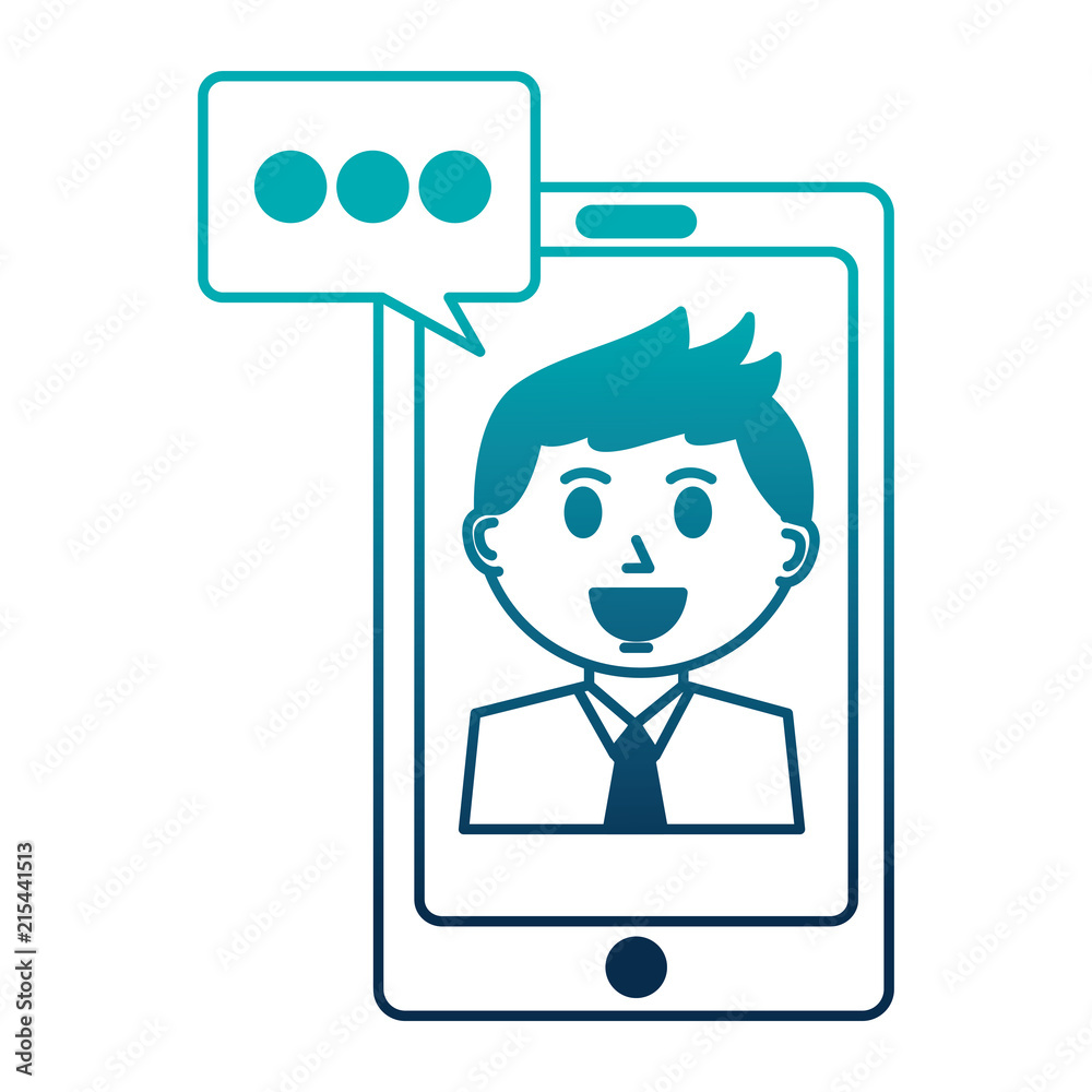 businessman on smartphone speech bubble businessman on smartphone speech bubble