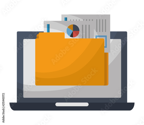 laptop computer folder file report papers
