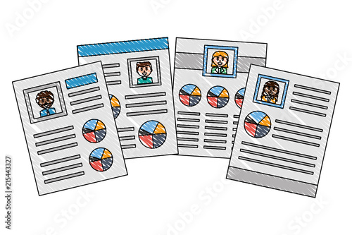 set of curriculum vitae isolated icon
