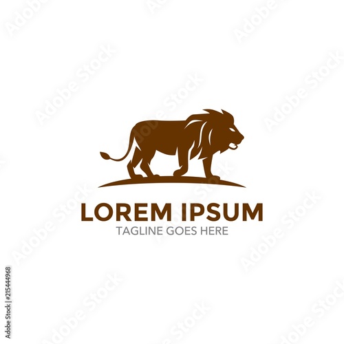 Fototapeta Naklejka Na Ścianę i Meble -  Unique lion logo mascot template. vector. editable. simple shape. minimalist color. memorable