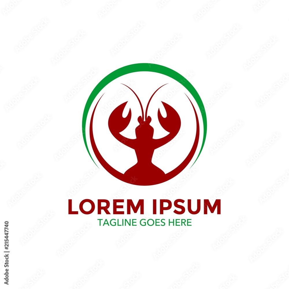 Unique lobster logo template. sea food. vector. editable. simple shape. minimalist color. memorable Unique lobster logo template. sea food. vector. editable. simple shape. minimalist color. memorable