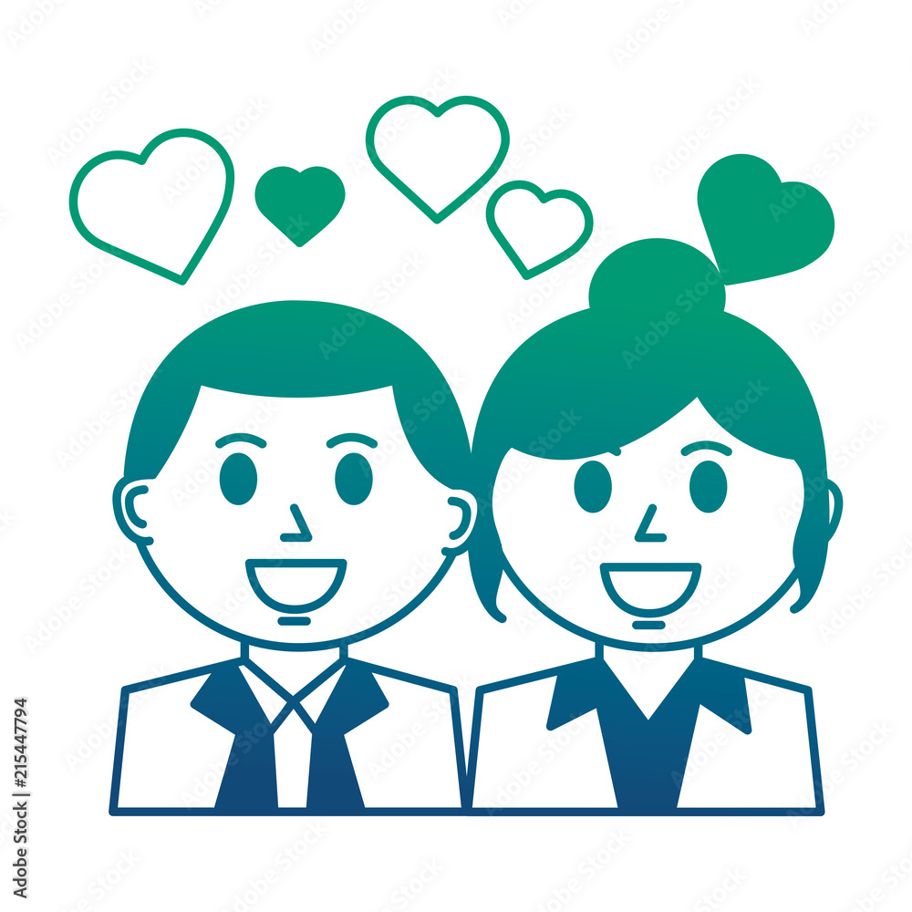 business people with hearts icon business people with hearts icon