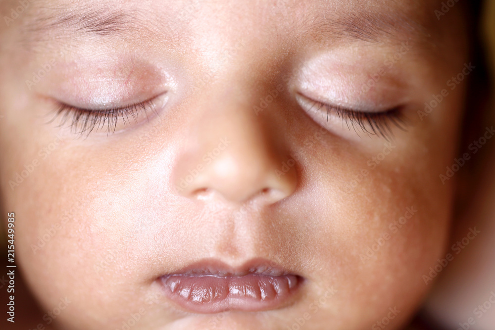 Naklejka premium Newborn baby sleeping,close up