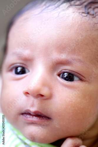 Newborn baby boy close up