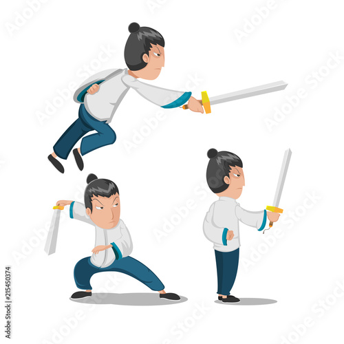 Chinese Hero Young Warrior Character Vector
