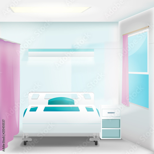Hospital Clean Room Empty Interior Vector
