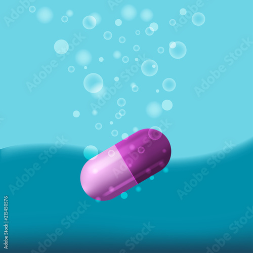 Medical Capsule Drop Water Bubble Vector