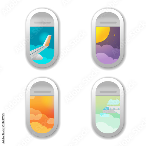 Window Airplane Different View Background