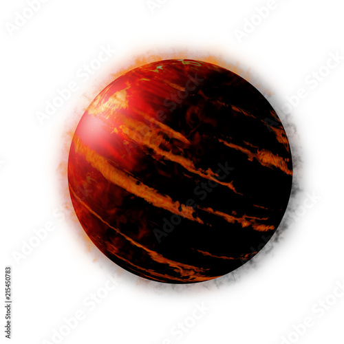 Fototapeta Naklejka Na Ścianę i Meble -  hot Jupiter class exoplanet, alien gas giant planet isolated on white background 