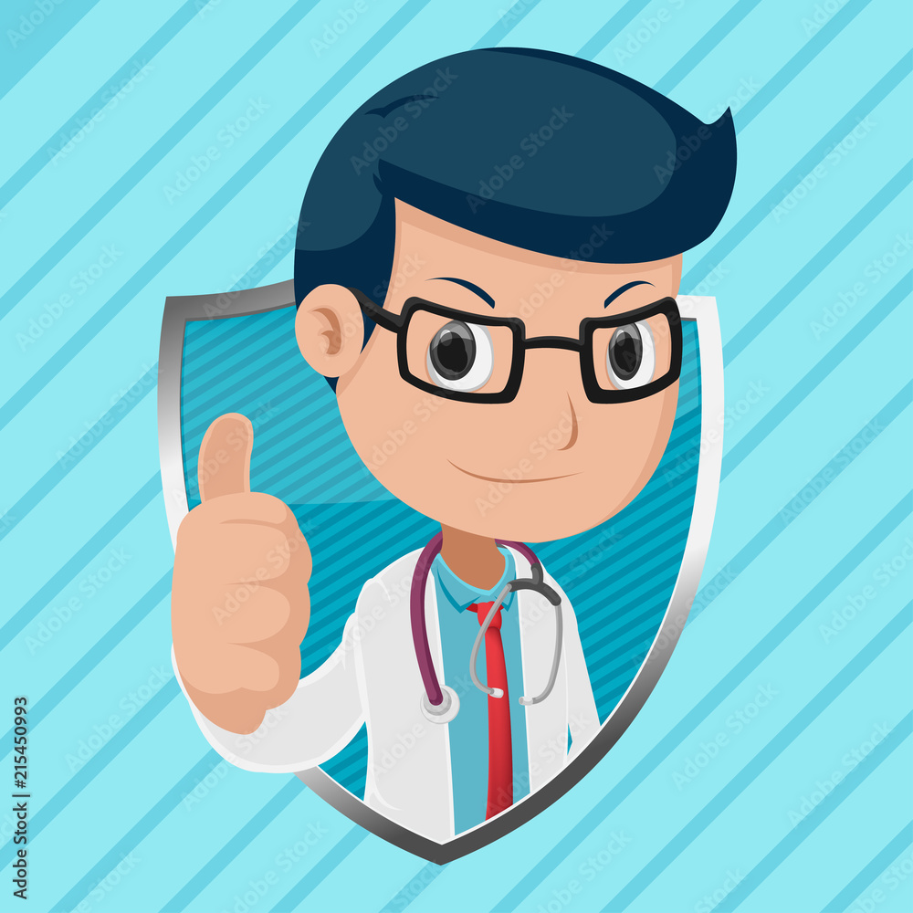 Doctor Mascot Shield Symbol Logo Vector Doctor Mascot Shield Symbol Logo Vector