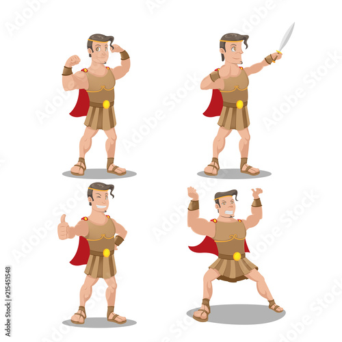 Photos Hercures God Hero Cartoon Character Vector