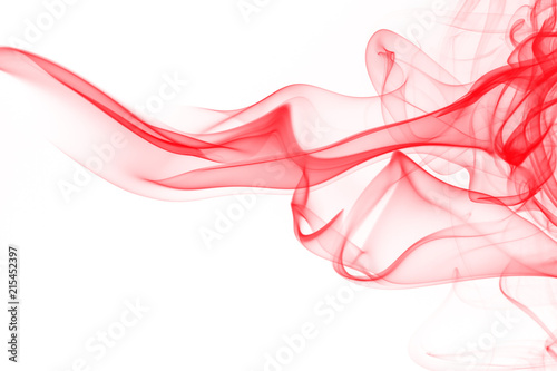 Red smoke abstract on white background