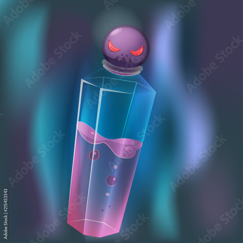 Poison Glass Bottle Skull Cork Vector