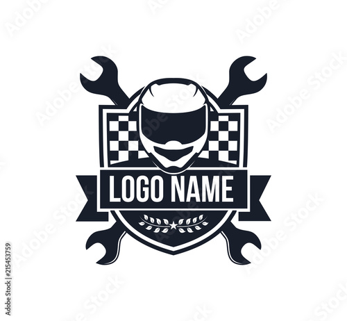 motor sport racing badge emblem vector logo design
