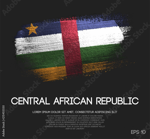 Central African Republic Flag Made of Glitter Sparkle Brush Paint Vector