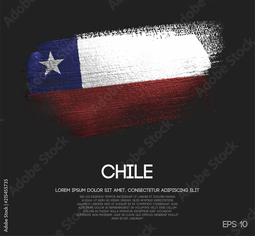 Chile Flag Made of Glitter Sparkle Brush Paint Vector