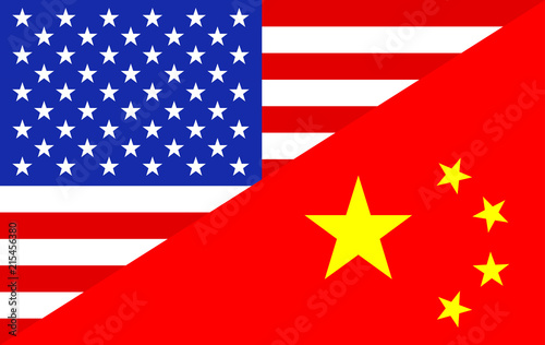 China and USA flag 