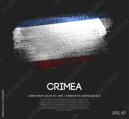 Crimea Flag Made of Glitter Sparkle Brush Paint Vector