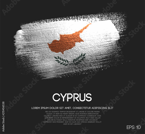 Fotografi Cyprus Flag Made of Glitter Sparkle Brush Paint Vector