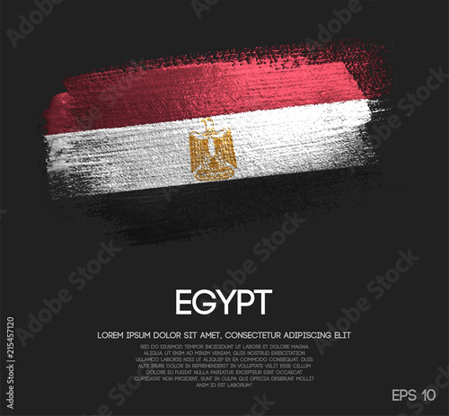 Egypt Flag Made of Glitter Sparkle Brush Paint Vector